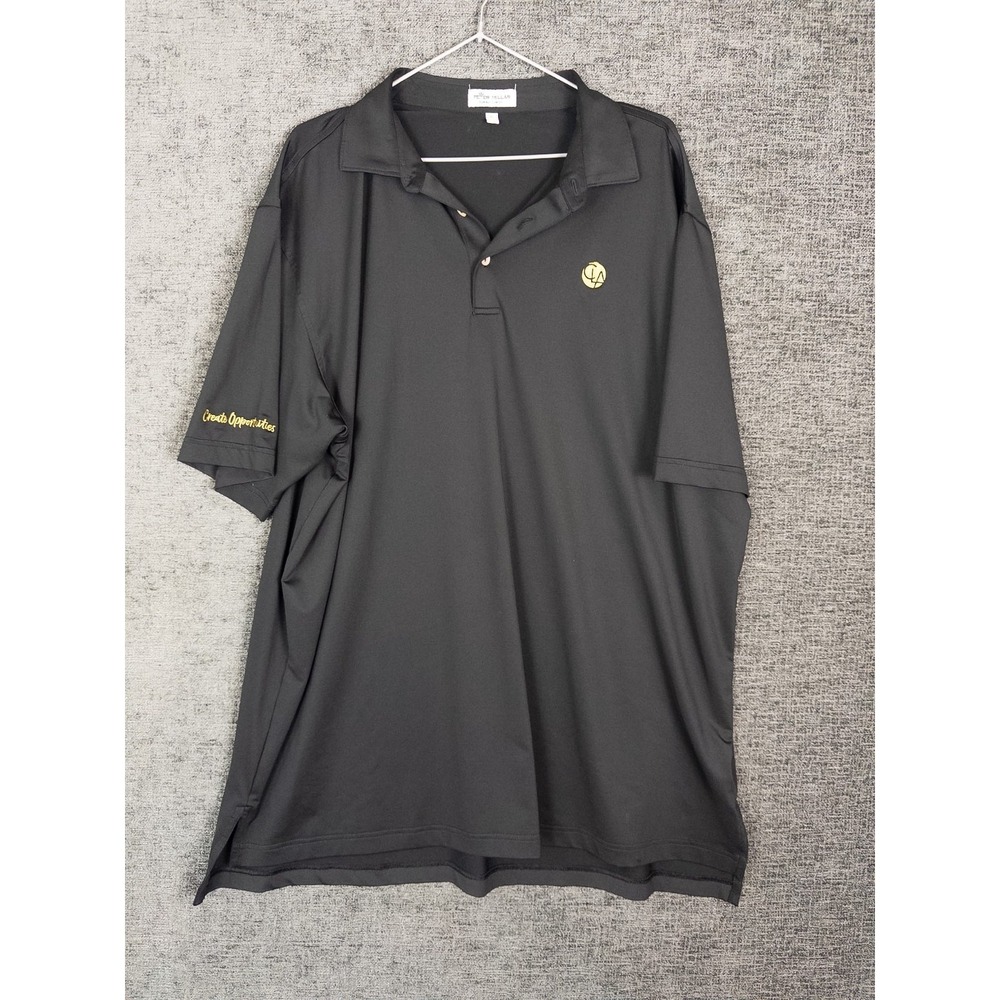 Peter Millar‎ Summer Comfort Polo Shirt Mens XL Black Logo Golf Performance - Picture 2 of 9